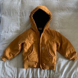 Mustard tan Carhartt lined jacket 4T